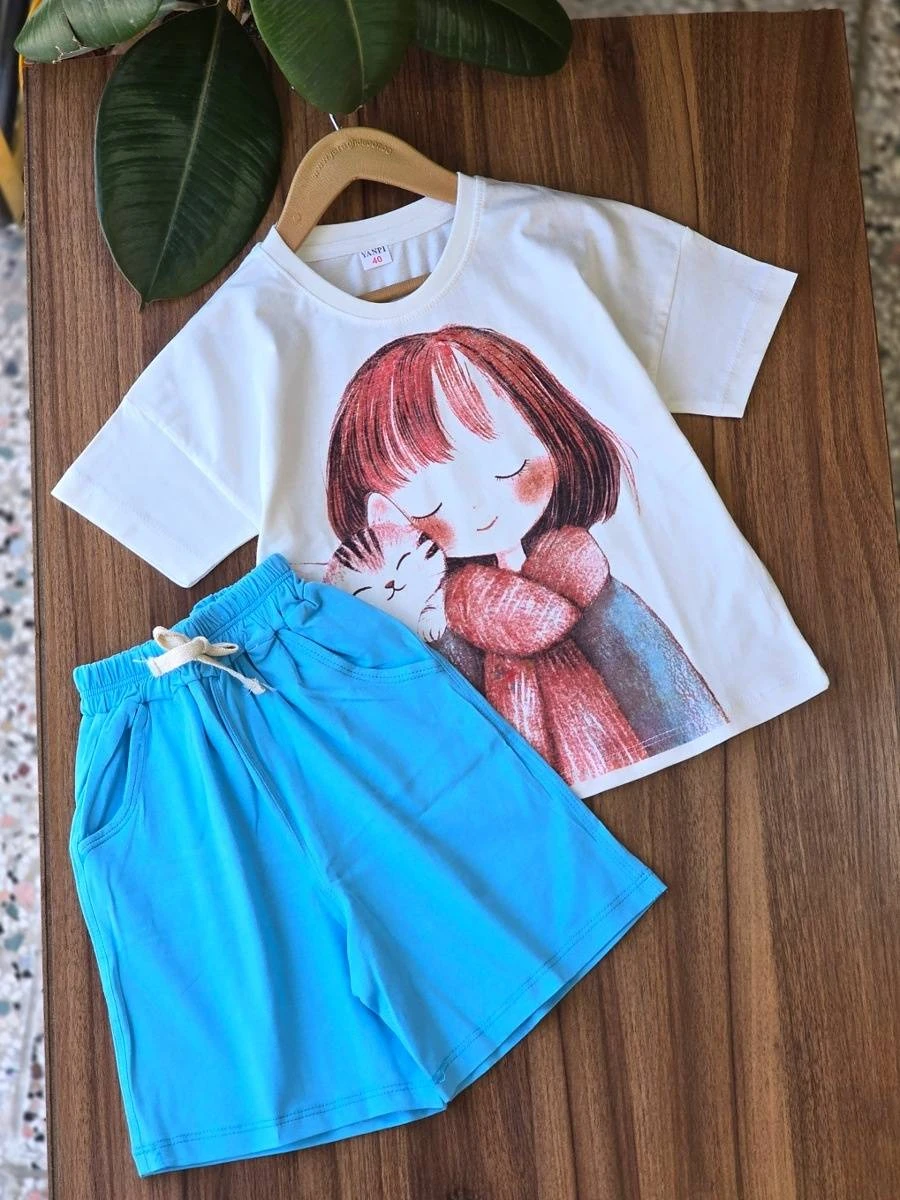 تیشرت شلوارک دخترانه (3440) 2تا 9 سال